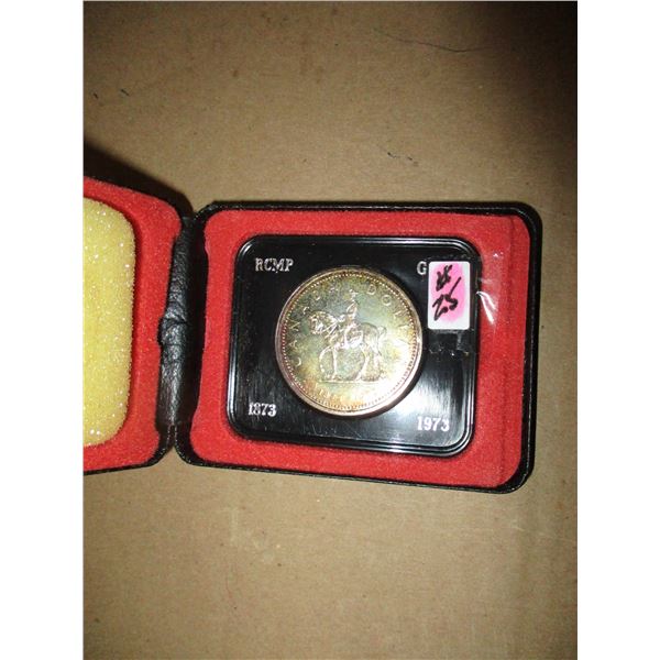 1973 PROOF CANADA RCMP SILVER DOLLAR