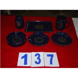 BOX LOT OF GLASSWARE AND ASHTRAYS