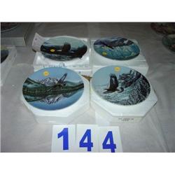 (4) PLATES EAGLE SCENE