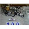 Image 1 : (1) CAR MODEL, (2) MOTORCYCLE MODELS AND (2) BICYCLE MODELS