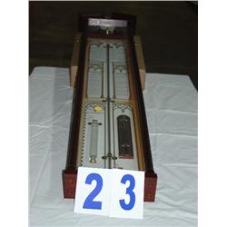 BAROMETER, THERMOMETER AND CLOCK