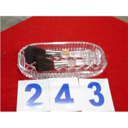 CRYSTAL MAKEUP CASE WITH BRUSHES