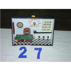 SHADOW BOX POOL ROOM CLOCK