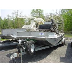 AIRBOAT #21 VIN/NC242341CJ W/1995 TRAILER #306, TWIN AXLES VIN/4DJA20TB1SA002119