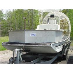 AIRBOAT WHITE VIN/NC1297CS W/1996 CUSTOM TRAILER VIN/4WAATGZ21T11000010