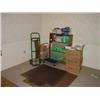 Image 1 : REMAINING CONTENTS OF CORNER OPEN ROOM, FLOOR MATS,PUSH CART AND BOOK SHELF, ETC.