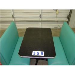 TABLE WITH TWO BOOTHES