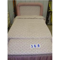 BED W/ PAINTED CEDAR CHEST (COVERED)