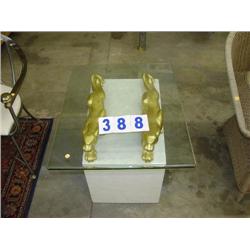 LION BASED GLASS TOP TABLE