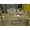 Image 1 : TABLE WITH TWO WICKER BASKETS