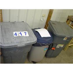 (3) TRASH CANS