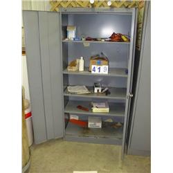 METAL CABINET AND CONTENTS