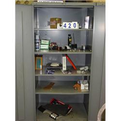 METAL CABINET AND CONTENTS