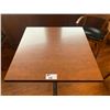 Image 2 : DARK WOOD 35" SQUARE METAL BASE RESTAURANT TABLE
