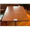 Image 2 : DARK WOOD 35" SQUARE METAL BASE RESTAURANT TABLE