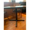 Image 3 : DARK WOOD 35" SQUARE METAL BASE RESTAURANT TABLE