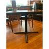 Image 3 : DARK WOOD 35" SQUARE METAL BASE RESTAURANT TABLE