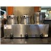 Image 2 : STAINLESS STEEL ELECTRIC COMMERCIAL 3 POT COOKER & WARMER WITH 5 STAINLESS STEEL INSERTS