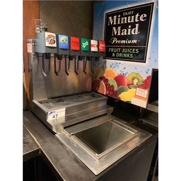 6 STATION STAINLESS STEEL COMMERCIAL BEVERAGE DISPENSER WITH STAINLESS STEEL ICE BASIN