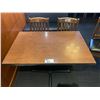 Image 2 : DARK WOODEN APPROX. 42"W X 28"D X 29"H METAL BASE RESTAURANT TABLE