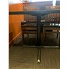 Image 3 : DARK WOODEN APPROX. 42"W X 28"D X 29"H METAL BASE RESTAURANT TABLE