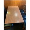 Image 2 : DARK WOODEN APPROX. 42"W X 28"D X 29"H METAL BASE RESTAURANT TABLE