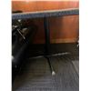 Image 3 : DARK WOODEN APPROX. 42"W X 28"D X 29"H METAL BASE RESTAURANT TABLE
