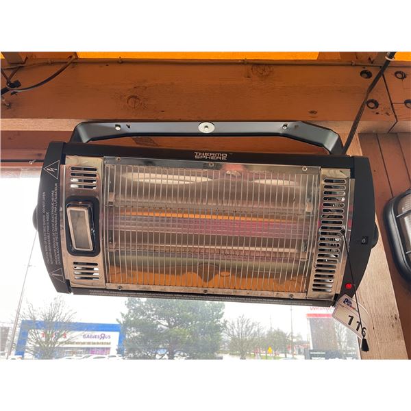 THERMO SPHERE" BLACK COMMERCIAL ELECTRIC INFRARED OUTDOOR PATIO WALL HEATER