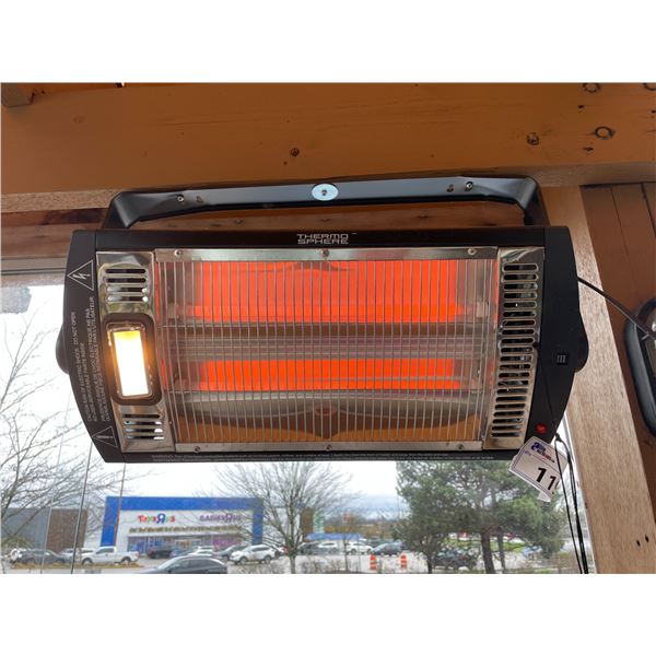 THERMO SPHERE" BLACK COMMERCIAL ELECTRIC INFRARED OUTDOOR PATIO WALL HEATER