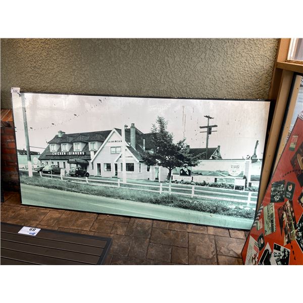 LARGE VINTAGE 96"W X 49"H COMMERCIAL RESTAURANT NOSTALGIA ARTWORK