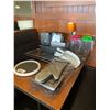 Image 1 : COMMERCIAL STAINLESS STEEL INSERT LIDS, DRIP TRAYS, A LAZY SUSAN, 5 DRINK PITCHERS & 3 ICE SCOOPS