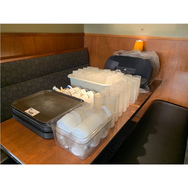 PAIR OF COMMERCIAL TORK TOILET PAPER DISPENSERS, ASSORTED DRESSING SQUEEZE BOTTLES WITH LIDS,