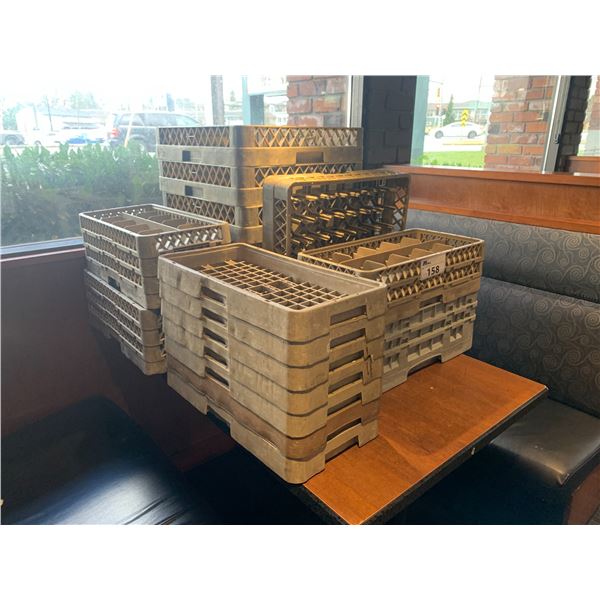 ASSORTED COMMERCIAL PLASTIC DISH / GLASS RACKS