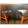 Image 3 : DARK WOODEN APPROX. 26"W X 28"D X 29"H METAL BASE RESTAURANT TABLE