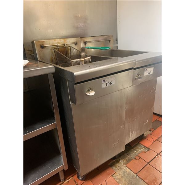 QUEST MOBILE STAINLESS STEEL COMMERCIAL NATURAL GAS FRYER WITH ONE BASKET