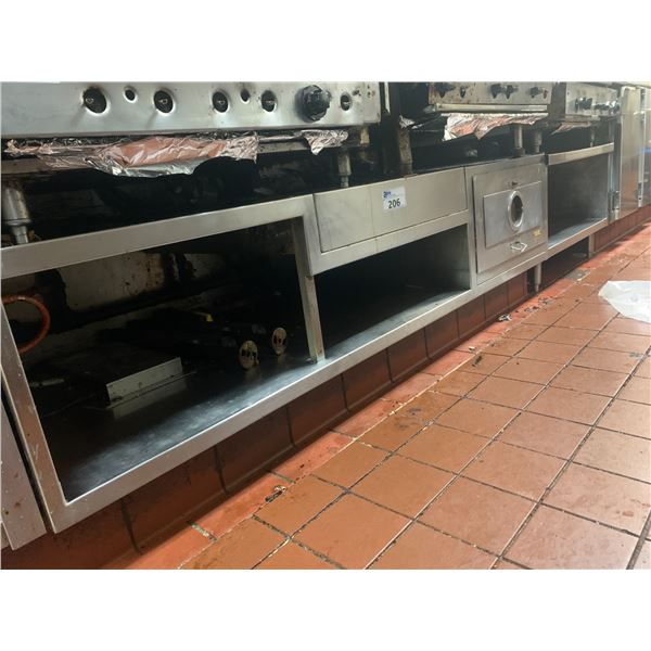 STAINLESS STEEL COMMERCIAL EQUIPMENT STAND APPROX.  9.5'W 3'W 17'H