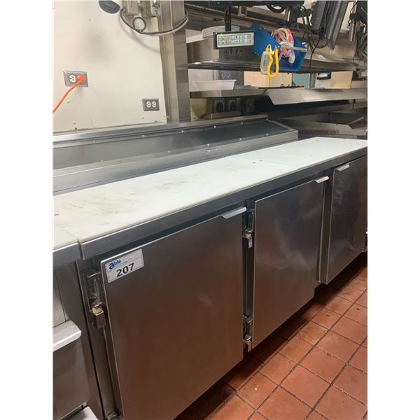 NORTHWESTERN SYSTEMS CO STAINLESS STEEL COMMERCIAL 3 DOOR REFRIGERATED SALAD/SANDWICH