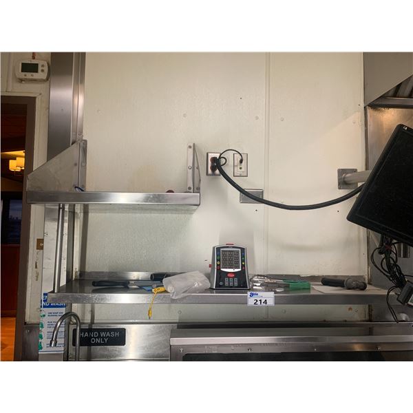 STAINLESS STEEL COMMERCIAL 2 TIER WALL SHELF 21'W X 20"D, & 54"W X 13"D