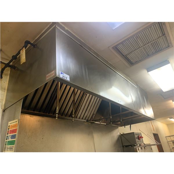 NATIONAL VENT 6 HEAD STAINLESS STEEL COMMERCIAL FIRE SUPPRESSION SYSTEM APPROX. 9'W