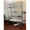 Image 1 : 6 TIER CHROME FINISH METRO STYLE MOBILE RACK ( APPROX. 4'W X 1.5'D X 6.5'H )