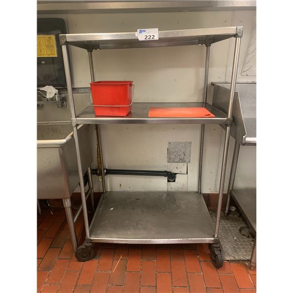 MOBILE 3 TIER STAINLESS STEEL COMMERCIAL EQUIPMENT STAND