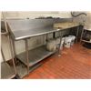 Image 1 : TERMINAL STAINLESS STEEL COMMERCIAL COUNTERTOP/DRAINBOARD APPROX. 12'W X 31"D X 46"H
