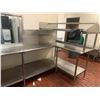 Image 2 : STAINLESS STEEL 2 TIER COMMERCIAL EQUIPMENT STAND WITH SINK/FAUCET APPROX. 11'W X 5'D X 5'H