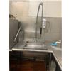 Image 3 : STAINLESS STEEL 2 TIER COMMERCIAL EQUIPMENT STAND WITH SINK/FAUCET APPROX. 11'W X 5'D X 5'H