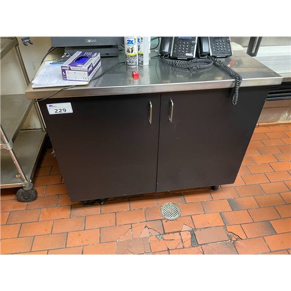 BLACK 45"W X 24"D X 37"H STAINLESS STEEL TOP COMMERCIAL 2 DOOR STORAGE CABINET
