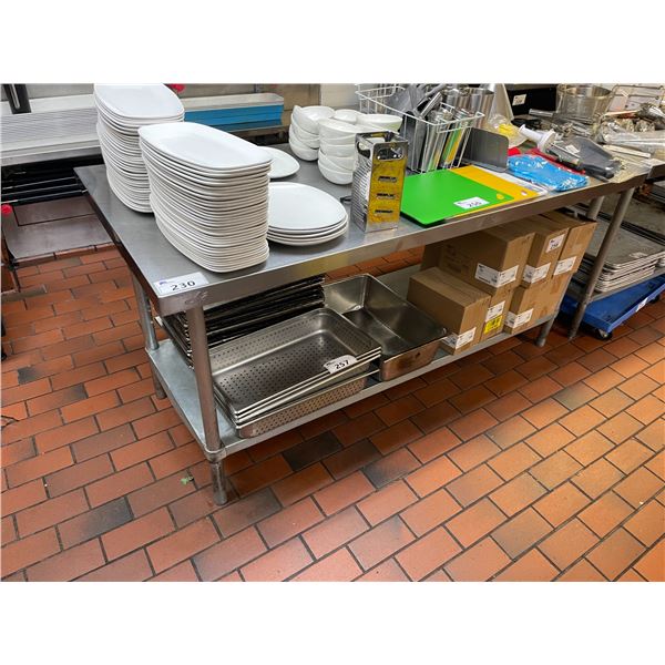EFI 72"W X 30"D X 34"H COMMERCIAL STAINLESS STEEL PREPARATION TABLE