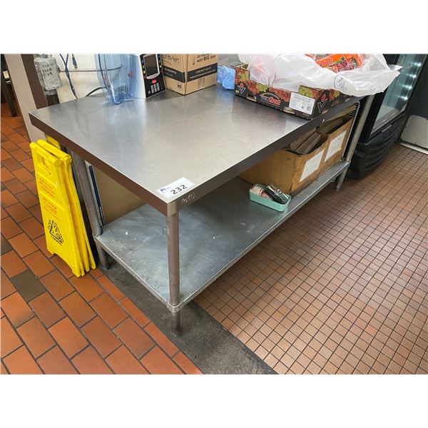EFI 72"W X 30"D X 34"H COMMERCIAL STAINLESS STEEL PREPARATION TABLE