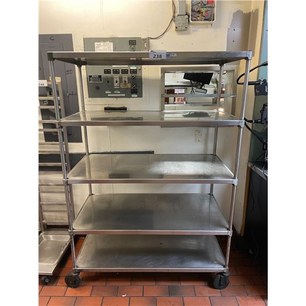 5 TIER STAINLESS STEEL 47"W X 24"D X 69"H MOBILE COMMERCIAL EQUIPMENT RACK