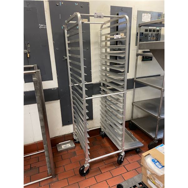 20 SECTION COMMERCIAL ALUMINUM MOBILE BAKERS RACK *NO BAKING SHEETS*