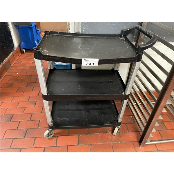 2 BLACK 3 TIER MOBILE COMMERCIAL RESTAURANT CARTS